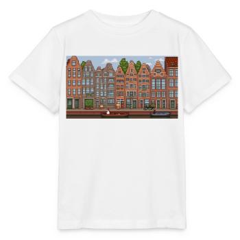 Stadtzentrum Amsterdam - Pixel Art - Stanley/Stella Kinder T-Shirt MINI CREATOR  - Weiß - Vorne - Maike (125cm)