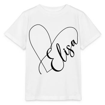 Elisa Nom Ligne de Coeur - T-shirt bio MINI CREATOR Stanley/Stella Enfant - blanc - Devant - Maike (125cm)