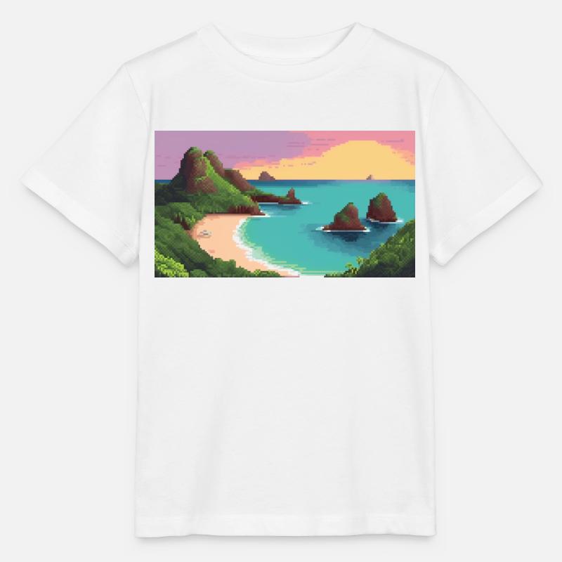 Fernando de Noronha, Brasilien - Pixel Art - Stanley/Stella Kinder T-Shirt MINI CREATOR  - Weiß
