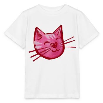Pink Kitty Cat - Stanley/Stella MINI CREATOR Kids’ T-Shirt - white - Front - Maike (125cm)