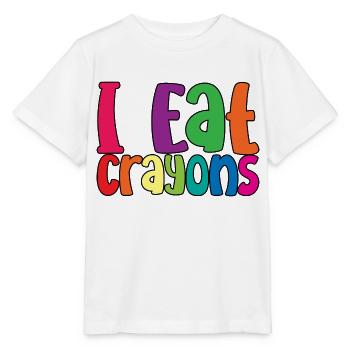 I Eat Crayons 3 - Stanley/Stella MINI CREATOR Kids’ T-Shirt - white - Front - Maike (125cm)