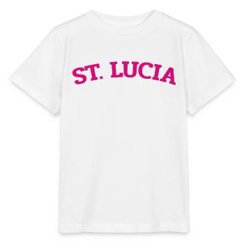 Saint Lucia - Castries - Karibik- West Indies - Stanley/Stella Kinder T-Shirt MINI CREATOR  - Weiß - Vorne - Maike (125cm)