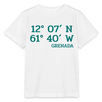 Coordonnées Grenade - Coordonnées - Caraïbes - T-shirt bio MINI CREATOR Stanley/Stella Enfant - blanc - Devant - Maike (125cm)