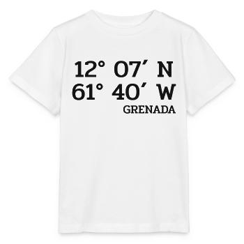 Coordonnées Grenade - Coordonnées - Caraïbes - T-shirt bio MINI CREATOR Stanley/Stella Enfant - blanc - Devant - Maike (125cm)