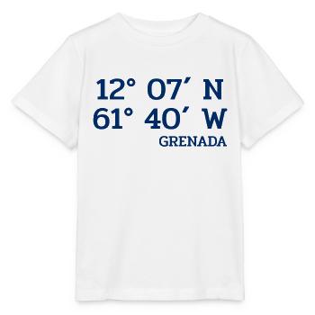 Coordonnées Grenade - Coordonnées - Caraïbes - T-shirt bio MINI CREATOR Stanley/Stella Enfant - blanc - Devant - Maike (125cm)