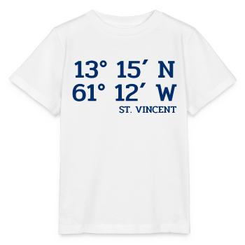 Coordonnées Saint-Vincent - Koordinaten West Indies - T-shirt bio MINI CREATOR Stanley/Stella Enfant - blanc - Devant - Maike (125cm)
