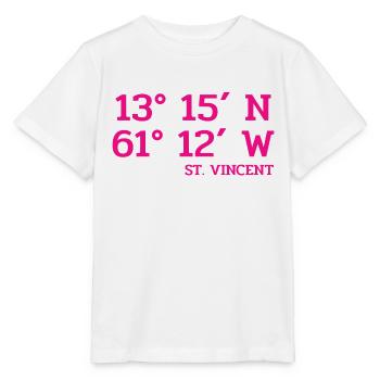 Coordonnées Saint-Vincent - Koordinaten West Indies - T-shirt bio MINI CREATOR Stanley/Stella Enfant - blanc - Devant - Maike (125cm)