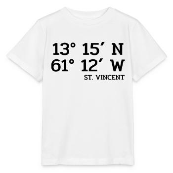 Coordonnées Saint-Vincent - Koordinaten West Indies - T-shirt bio MINI CREATOR Stanley/Stella Enfant - blanc - Devant - Maike (125cm)