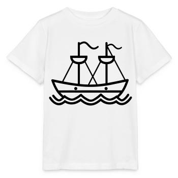 Bateau pirate - T-shirt bio MINI CREATOR Stanley/Stella Enfant - blanc - Devant - Maike (125cm)
