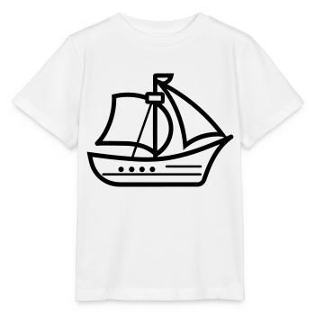 Bateau pirate - T-shirt bio MINI CREATOR Stanley/Stella Enfant - blanc - Devant - Maike (125cm)
