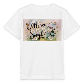 Merci d'être authentiquement toi - T-shirt bio MINI CREATOR Stanley/Stella Enfant - blanc - Devant - Maike (125cm)