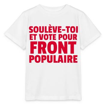 Front populaire - élections législatives 2024 - T-shirt bio MINI CREATOR Stanley/Stella Enfant - blanc - Devant - Maike (125cm)