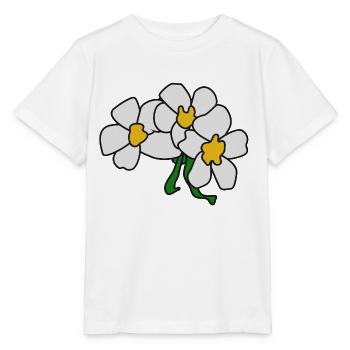 Gänseblümchen abstrakte Skizze - Stanley/Stella Kinder T-Shirt MINI CREATOR  - Weiß - Vorne - Maike (125cm)