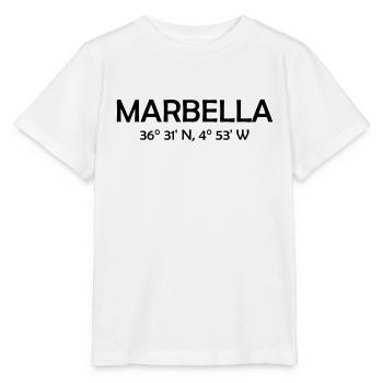 Marbella Coordinates Espana Spain Spainen - Stanley/Stella Kinder T-Shirt MINI CREATOR  - Weiß - Vorne - Maike (125cm)