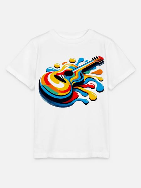 Schmelzende Regenbogen-Gitarre - Stanley/Stella Kinder T-Shirt MINI CREATOR - Weiß