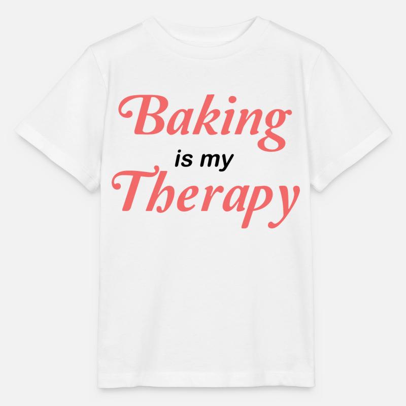 Baking is my therapy - Stanley/Stella MINI CREATOR Kids’ T-Shirt - white