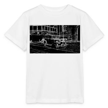 Auto Weiß Schwarz - Stanley/Stella Kinder T-Shirt MINI CREATOR  - Weiß - Vorne - Maike (125cm)