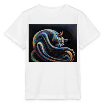 Chat dans l’huile - T-shirt bio MINI CREATOR Stanley/Stella Enfant - blanc - Devant - Maike (125cm)