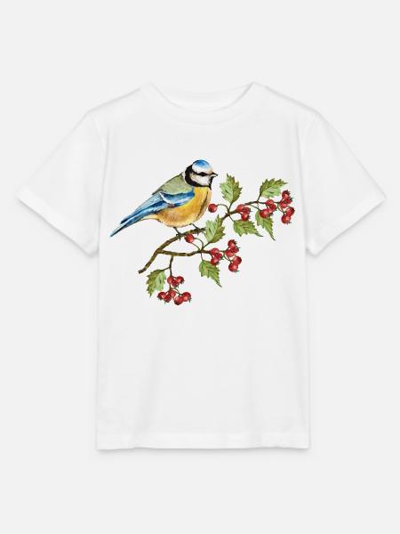 Bunter Vogel - Stanley/Stella Kinder T-Shirt MINI CREATOR  - Weiß