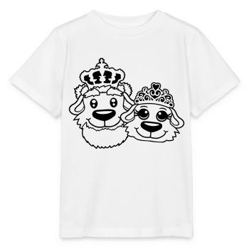 Deux Chiens Couronne Roi Reine Souverain Majesté - T-shirt bio MINI CREATOR Stanley/Stella Enfant - blanc - Devant - Maike (125cm)