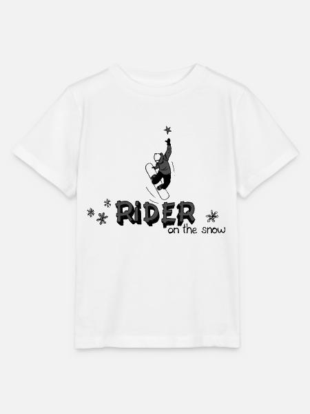 Snowboard auf dem Schnee - Stanley/Stella Kinder T-Shirt MINI CREATOR - Weiß