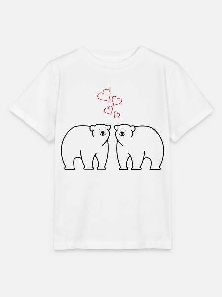 Eisbären verliebt - Stanley/Stella Kinder T-Shirt MINI CREATOR - Weiß
