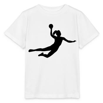 Handball Sprungwurf - Stanley/Stella Kinder T-Shirt MINI CREATOR  - Weiß - Vorne - Maike (125cm)