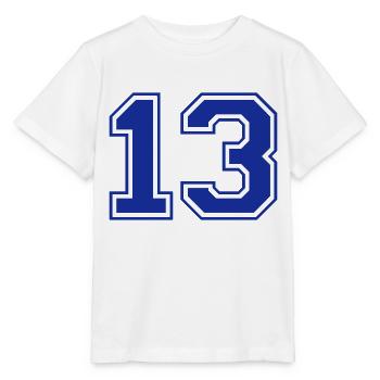 13 - Nummer - Zahl - Stanley/Stella Kinder T-Shirt MINI CREATOR  - Weiß - Vorne - Maike (125cm)