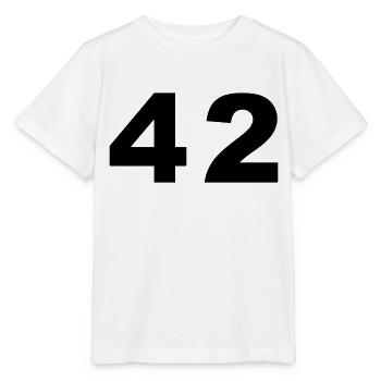 Nombre - 42 - quarante deux - T-shirt bio MINI CREATOR Stanley/Stella Enfant - blanc - Devant - Maike (125cm)