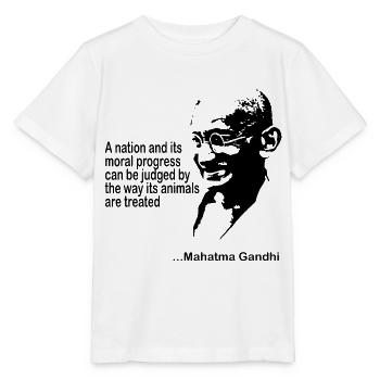 Gandhi Animal Rights - Stanley/Stella Kinder T-Shirt MINI CREATOR  - Weiß - Vorne - Maike (125cm)
