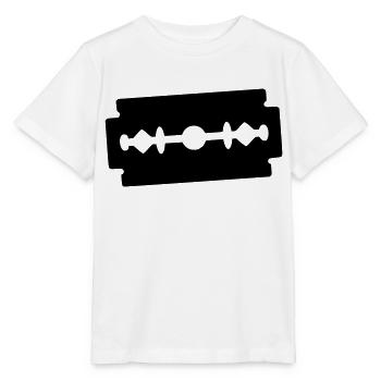 Rasierklinge Symbol - Stanley/Stella Kinder T-Shirt MINI CREATOR  - Weiß - Vorne - Maike (125cm)