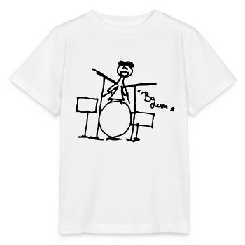 Drummer - BA dum - - Stanley/Stella MINI CREATOR Kids’ T-Shirt - white - Front - Maike (125cm)