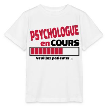 psychologue en cours - T-shirt bio MINI CREATOR Stanley/Stella Enfant - blanc - Devant - Maike (125cm)