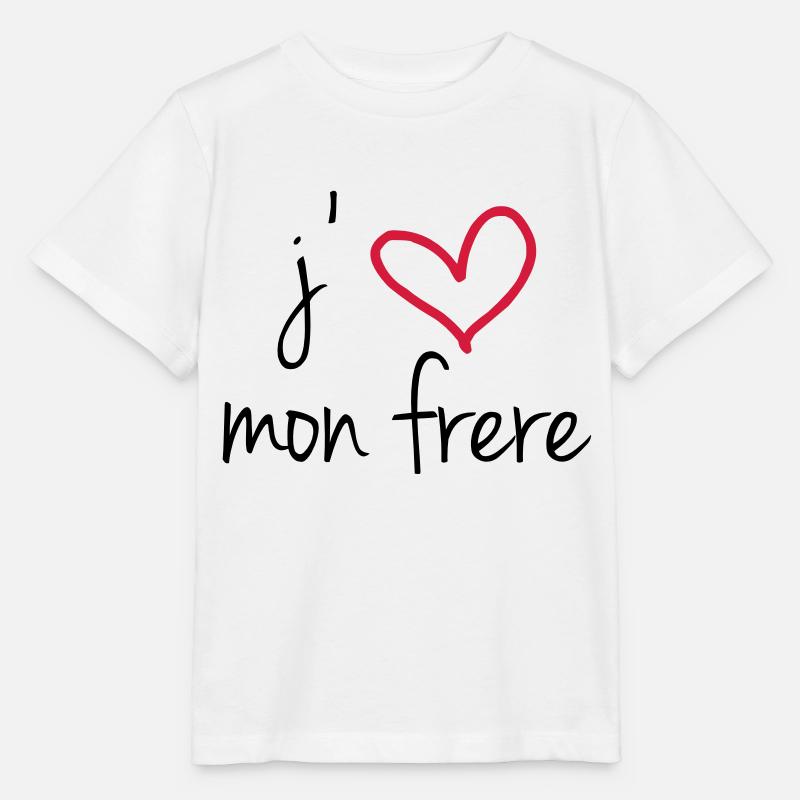 J'aime mon frère - T-shirt bio MINI CREATOR Stanley/Stella Enfant - blanc