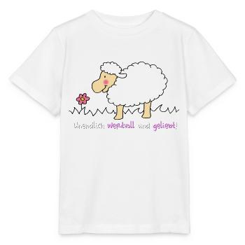 Du bist geliebt! Süßes Motiv mit Schaf - Stanley/Stella Kinder T-Shirt MINI CREATOR  - Weiß - Vorne - Maike (125cm)