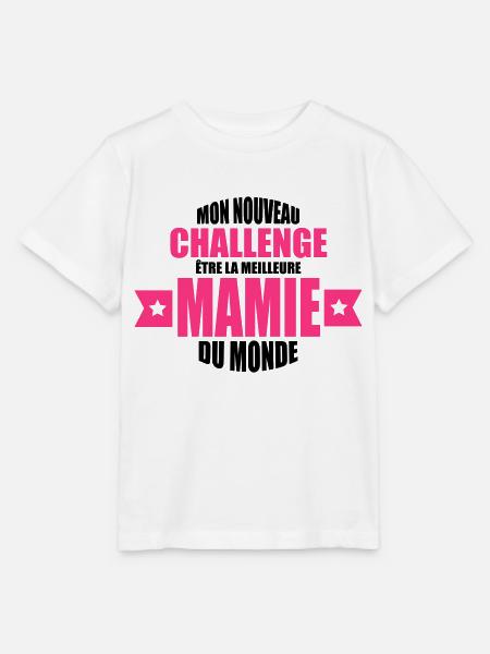 mon nouveau challenge être la meilleure mamie - T-shirt bio MINI CREATOR Stanley/Stella Enfant - blanc