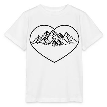 wandern form berge herz liebe i love huegel alpen - Stanley/Stella Kinder T-Shirt MINI CREATOR  - Weiß - Vorne - Maike (125cm)