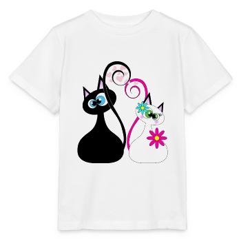 Cat lady cat face - Stanley/Stella MINI CREATOR Kids’ T-Shirt - white - Front - Maike (125cm)