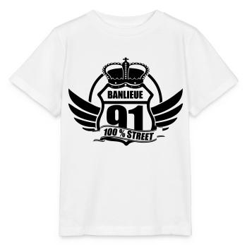 BANLIEUE 91 - T-shirt bio MINI CREATOR Stanley/Stella Enfant - blanc - Devant - Maike (125cm)