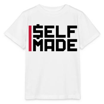 balken logo riche self made man millionaer argent ve - T-shirt bio MINI CREATOR Stanley/Stella Enfant - blanc - Devant - Maike (125cm)