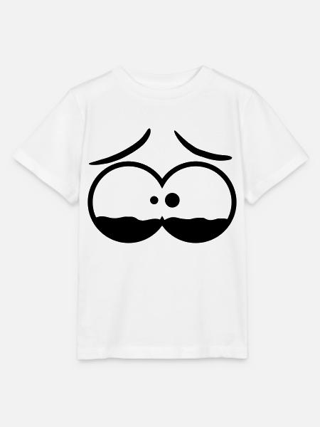 Sad Comic Face - Stanley/Stella Kinder T-Shirt MINI CREATOR - Weiß