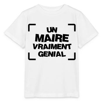 Maire / Mairie / Politique / Ville / Elections - T-shirt bio MINI CREATOR Stanley/Stella Enfant - blanc - Devant - Maike (125cm)