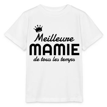 Mamie / Mamy / Grand Mère / Famille / Mémé - T-shirt bio MINI CREATOR Stanley/Stella Enfant - blanc - Devant - Maike (125cm)
