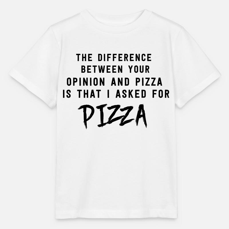 Opinion and Pizza. I asked for pizza - Stanley/Stella MINI CREATOR Kids’ T-Shirt - white