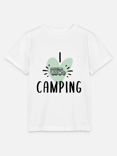 I love Camping - Stanley/Stella Kinder T-Shirt MINI CREATOR  - Weiß