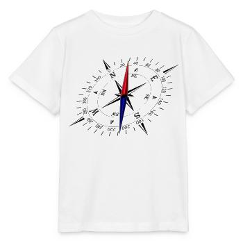 Boussole avec perspective et échelle noire - T-shirt bio MINI CREATOR Stanley/Stella Enfant - blanc - Devant - Maike (125cm)
