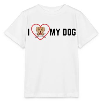 I love my dog! - Stanley/Stella Kinder T-Shirt MINI CREATOR  - Weiß - Vorne - Maike (125cm)
