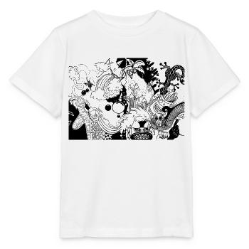 Dessin en noir et blanc - T-shirt bio MINI CREATOR Stanley/Stella Enfant - blanc - Devant - Maike (125cm)
