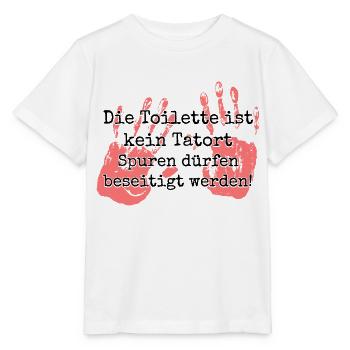 Die Toilette ist kein Tatort - Stanley/Stella Kinder T-Shirt MINI CREATOR  - Weiß - Vorne - Maike (125cm)