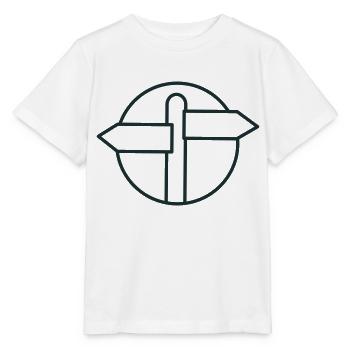 Panneau de direction vide dans un cercle - T-shirt bio MINI CREATOR Stanley/Stella Enfant - blanc - Devant - Maike (125cm)